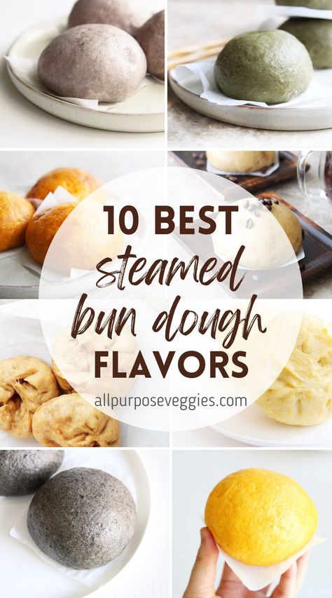 Here's a list of 10+ different steamed buns (including both baozi 包子 and the plain mantou 馒头 buns) flavors and recipes I’ve made in the past that incorporate healthier ingredients like sweet potato and silken tofu. [ most of these recipes are healthier, vegan friendly, no bake low fat, dairy free recipe with no egg, no milk and no butter required ] #steamedbuns #baozi #包子 #chinesebuns Tofu Steamed Buns, Steamed Desserts Recipes, Chinese Steamed Buns Recipe, Sweet Potato Steamed Buns, Vegan Steamed Buns, Sweet Bao Buns Recipe, Japanese Steamed Buns, Mantou Buns, Baozi Recipe