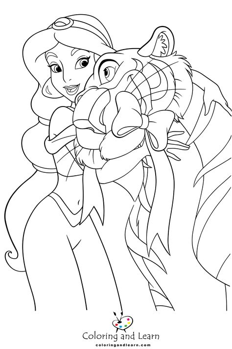 Best printable Jasmine Coloring Pages - Jasmine is well-known as one of the main characters in Aladdin. She is the princess of the palace, recognized for her blue attire and brave personalit... - drawing Disney Colouring Pages, Disney Princess Colors, Witch Coloring Pages, Walt Disney Characters, Disney Princess Coloring Pages, Adult Coloring Designs, Mermaid Coloring Pages, Princess Coloring Pages, Disney Colors