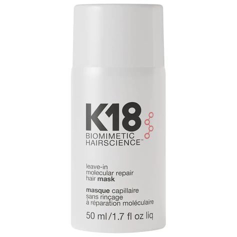 Leave-In Molecular Repair Hair Mask - K18 Biomimetic Hairscience | Sephora Repair Hair Mask, Restore Damaged Hair, Hair Repair Mask, Repair Hair, Repair Mask, Bouncy Hair, Molecular Structure, Sephora Beauty, Coily Hair