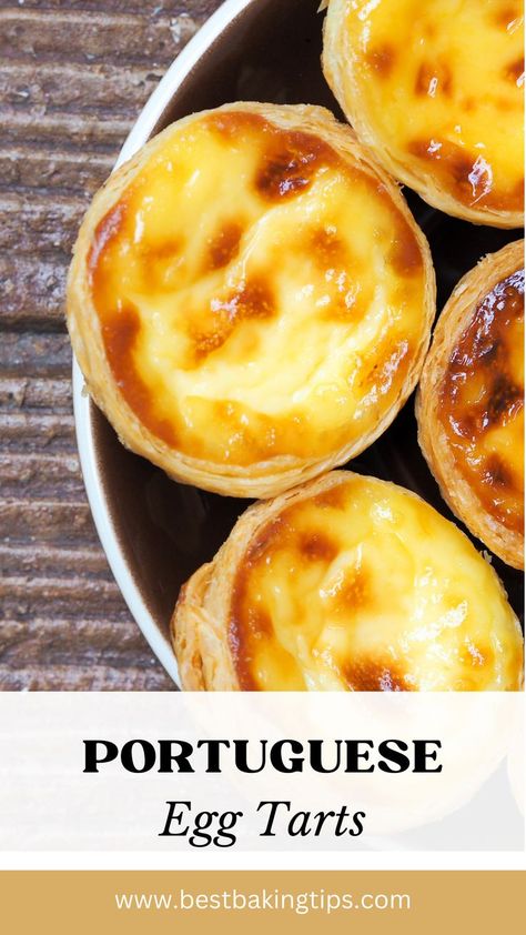 Portugese Egg Tarts, Egg Tarts Portuguese, Portuguese Custard Tarts Pastel De Nata, Portuguese Milk Tart Recipe, Portugese Tarts Easy, Portuguese Egg Tart Recipe Easy, Portugese Egg Custard Tart Recipe, Easy Portuguese Custard Tarts, Portuguese Milk Tarts