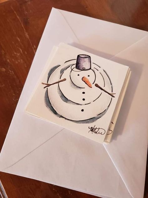 Crismas Presents Ideas, Christmas Card Ideas Snowflakes, Christmas Card Pencil Drawings, Cute Small Christmas Drawings, Hand Drawn Christmas Card Ideas, Rudolf Painting, Diy Christmas Cards Aesthetic, Easy Watercolor Paintings Christmas, Watercolor Christmas Cards Ideas Simple Easy