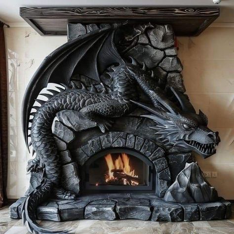 Halloween Themed Bedroom, Fantasy Furniture, Dragon House, Fantasy Decor, Dark Home Decor, Dragon Decor, Goth Home, Goth Home Decor, Dark Home