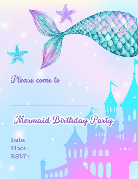 Mermaid birthday party invitations for girls, free printable party invitations, little mermaid birthday party ideas, birthday invitation card mermaid theme, mermaid theme invitation card, 3rd birthday party for girls, under the sea birthday party ideas Birthday Card Mermaid Theme, Mermaid Theme Invitation Card, Mermaid Birthday Party Invitations Free Printable, Mermaid Invitation Template Free, Mermaid Invitation Card, Mermaid Theme Invitation, Mermaid Birthday Invitations Free, Free Printable Mermaid, 3rd Birthday Party For Girls