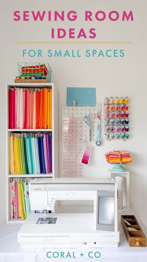 Creating a Small Space for Sewing and Quilting: Top Ideas to Maximize Your Sewing Room for Small Spaces Sewing Desk Ideas Small Spaces, Small Sewing Room Ideas, Tiny Sewing Room, Small Sewing Room, Sewing Studio Space, Small Sewing Space, Sewing Room Ideas, Small Sewing Rooms, Sewing Desk