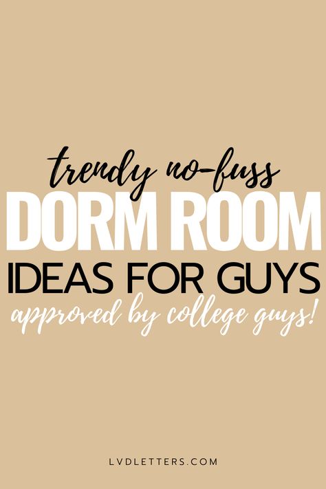 12 Cool Dorm Rooms for Guys That Are Easy to Recreate - LVD Letters Dorm Rooms For Guys, Boy College Dorms, College Dorm Room Ideas For Guys, Dorm Artwork, Red Dorm, Lofted Dorm Beds, College Dorm Gifts, Cool Dorm, Guy Dorm