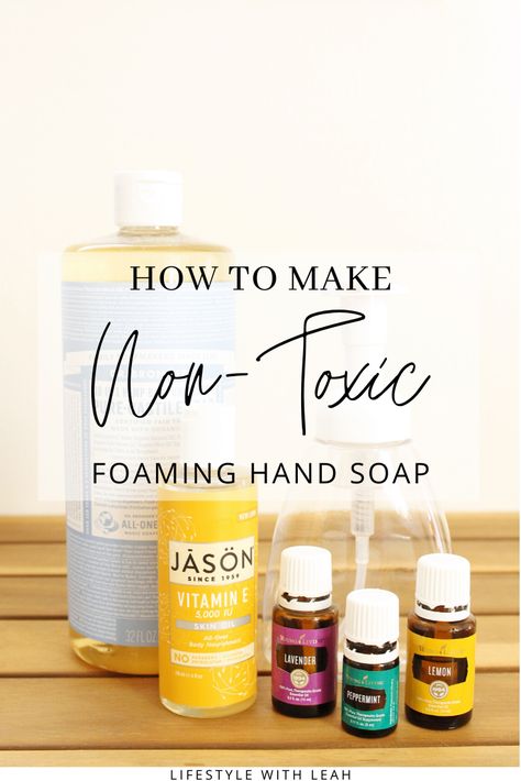 Start getting rid of those toxic household products one by one! Learn how to make non-toxic foaming hand soap for your household. Essential Oil Foaming Hand Soap Recipe, Diy Foaming Hand Sanitizer, Hand Soap Essential Oil Blends, Diy Hand Soap With Essential Oils, Non Toxic Hand Soap, Foaming Hand Soap Recipe, Toxic Household, Foam Hand Soap, Essential Oil Hand Soap