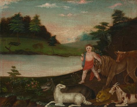 Edward Hicks, Peaceable Kingdom, William Penn, Cleveland Museum Of Art, National Gallery, Naive Art, Dog Paintings, Great Artists, Pisa