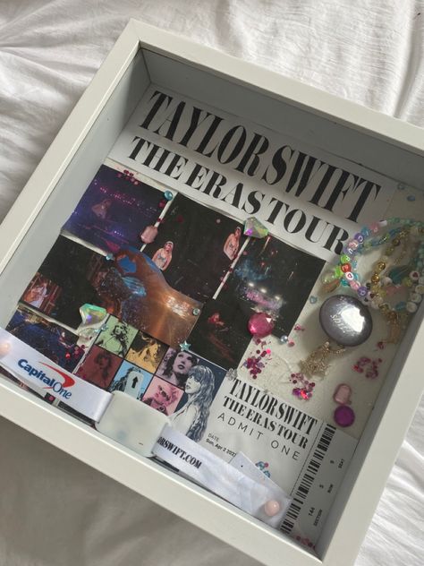 Eras Tour Memory Box Ideas, Eras Tour Shadow Box Ideas, Memory Frame, Taylor Swift Birthday, Taylor Swift Tour Outfits, Taylor Swift New, Swift Tour, Taylor Swift Posters, Taylor Swift Outfits