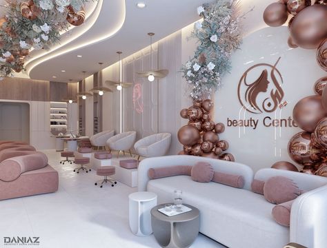 Makeup Studio Interior Design, Luxury Beauty Salon Design, Beauty Salon Decor Luxury, Makeup Interior Design, Beauty Salon Interior Luxury, Deco Spa, Makeup Studio Decor, Waiting Room Design, Nail Salon Interior Design