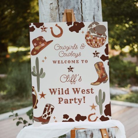 Wild West kids Birthday party welcome Wild West 1st Birthday Party, Wild West Birthday, Rodeo Birthday Parties, Wild West Party, Rodeo Birthday, 1st Birthday Party, Anniversary Party, 1st Bday, Anniversary Parties