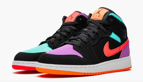 Air Jordan 1 Mid SE 'Candy' Gs Grade School Candy Shoes, Air Jordan 1 Mid Gs, Nike Shoes Girls, Dr Shoes, Candies Shoes, Jordan Shoes Girls, Custom Nike Shoes, Shoes Sneakers Jordans, Purple Sneakers