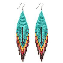 Check this out! Seed Bead Patterns Free, Seed Bead Fringe Earrings, Bead Fringe Earrings, Gift Wishlist, Bead Fringe, Bohemian Handmade, Seed Bead Patterns, Beaded Tassel Earrings, Statement Drop Earrings