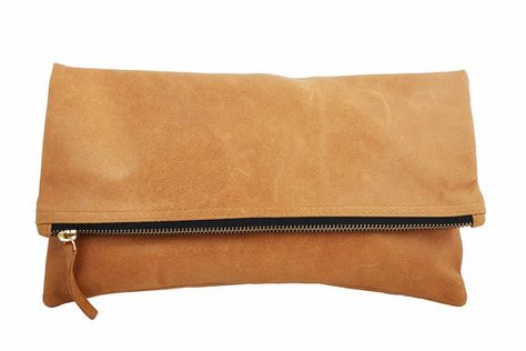 Clare Vivier Inspired Fold Over Leather Clutch by MimicDesign, $70.00 Best Leather Wallet, Brown Leather Clutch, Clare Vivier, Best Handbags, Leather Clutch Bags, Genuine Leather Handbag, Leather Pouch, Leather Satchel, Fold Over