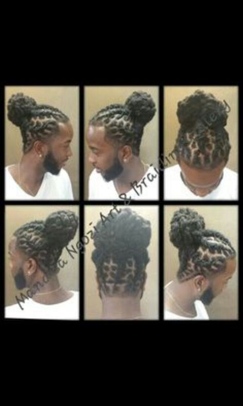 Men's Locs Bun Style Loc Hairstyles For Men, Locks Styles, Men Locs, Mens Dreadlock Styles, Loc Bun, Loc Updo, Dreads Hairstyles, Dread Hairstyles For Men, Loc Styles For Men