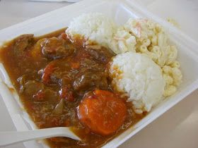 Hawaiian Beef Stew Recipe, Hawaiian Beef, Hawaiian Pidgin, Hawaiian Foods, Hawaiian Recipes, Oxtail Recipes, Hawaiian Dishes, Plate Lunch, Macaroni Salad Recipe