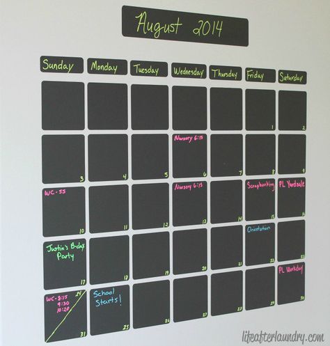 Calender Diy, Laundry Diy, Business Growing, Chalkboard Vinyl, Easy Silhouette, Kitchen Vinyl, Weekend Crafts, Vinyl Liners, Diy Chalkboard