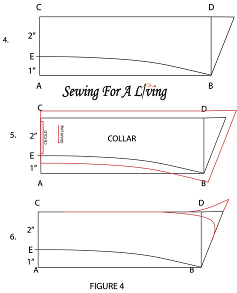 Collar Stand Pattern, How To Draft A Collar Pattern, How To Sew A Stand Up Collar, How To Sew Collar Pattern, Shirt Collar With Stand, Sew Collar On Shirt, How To Draft A Shirt, Standing Collar Pattern, How To Make A Collar