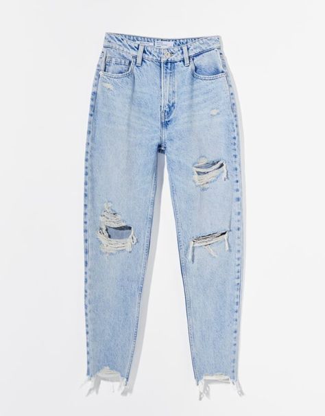 Jeans para Mujer | Nueva Colección | Bershka Diy Ripped Jeans, Mode Kimono, Ripped Mom Jeans, Cute Pants, Outfit Jeans, High Waisted Mom Jeans, Jeans Mom, Fashionista Clothes, Jeans Diy