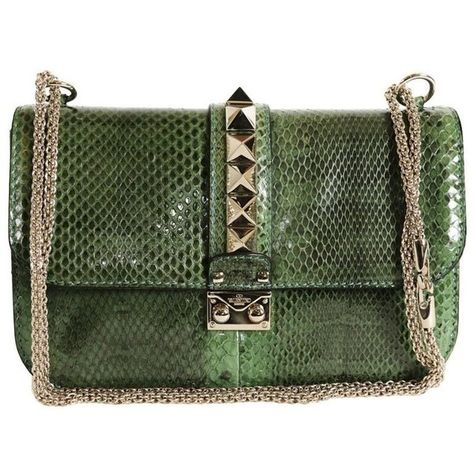 Preowned Valentino Garavani 'vavavoom' Bag In Green Python Leather (363300 RSD) ❤ liked on Polyvore featuring bags, handbags, green, shoulder bags, green shoulder bag, valentino shoulder bag, leather purses, green leather purse and green leather handbag Green Chain Shoulder Bag Fashion Accessory, Green Chain Shoulder Bag For Fashion, Luxury Green Textured Leather Shoulder Bag, Luxury Green Crocodile Pattern Shoulder Bag, Green Chain Shoulder Bag, Stylish, Valentino Purse, Green Leather Handbag, Valentino Handbags, Python Bags