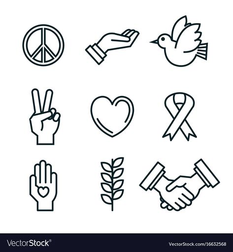 Symbols Of Kindness, Symbol Of Kindness, Peaceful Drawings Ideas, Peace Related Drawings, Tattoo For Peace Symbols, Peace Doodle, Peace Cartoon, Symbols For Peace, Peace Symbol Art