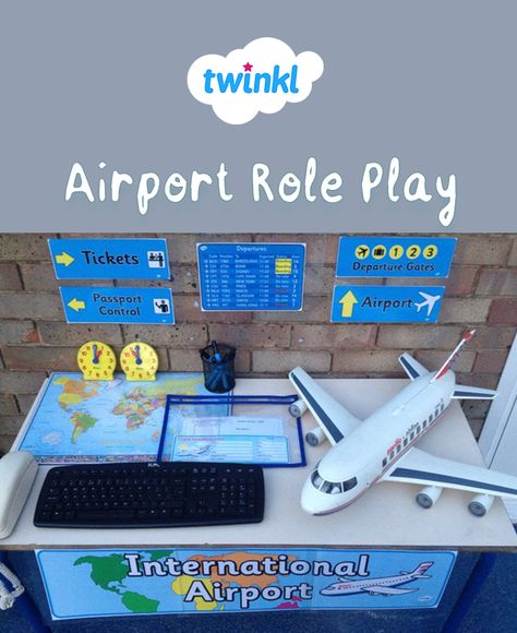 Aeroplane Role Play, Travel Dramatic Play Preschool, Going On Holiday Activities Eyfs, Aeroplane Eyfs Activities, Airport Role Play Eyfs, Transport Role Play Area Eyfs, Countries Eyfs Activities, Vehicles Eyfs Activities, Travel And Transport Eyfs