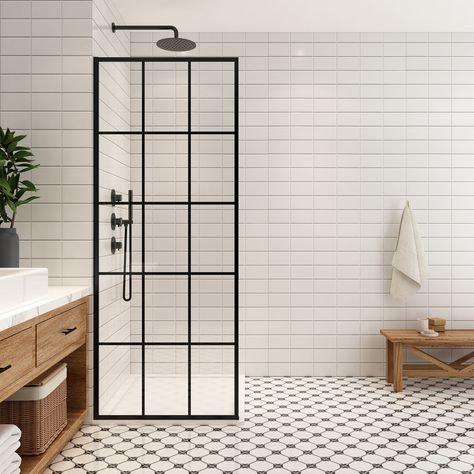 S Grid Shower Door, Panel Shower Door, Linen Storage Cabinet, Bathroom Shower Doors, Framed Shower Door, Bathroom Upgrade, Frameless Shower Door, Wet Room, Tub Doors