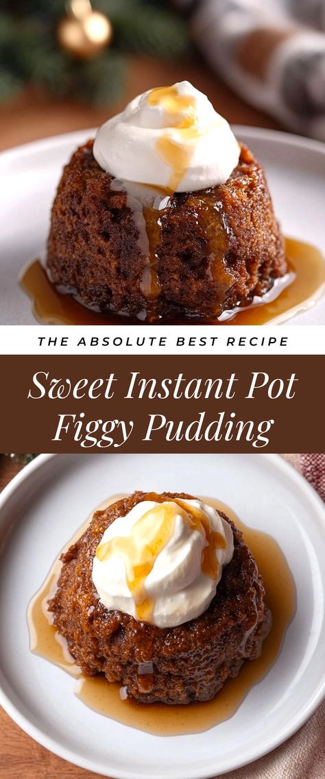 Image for Sweet Instant Pot Figgy Pudding Pressure Cooker Bread Pudding, Instant Pot Pudding, Figgie Pudding Recipe, Instant Pot Christmas Pudding, Instant Pot Flan, Figgy Pudding Recipe Easy, Piggy Pudding Recipe, Crockpot Pudding, Figgy Pudding Recipe Traditional