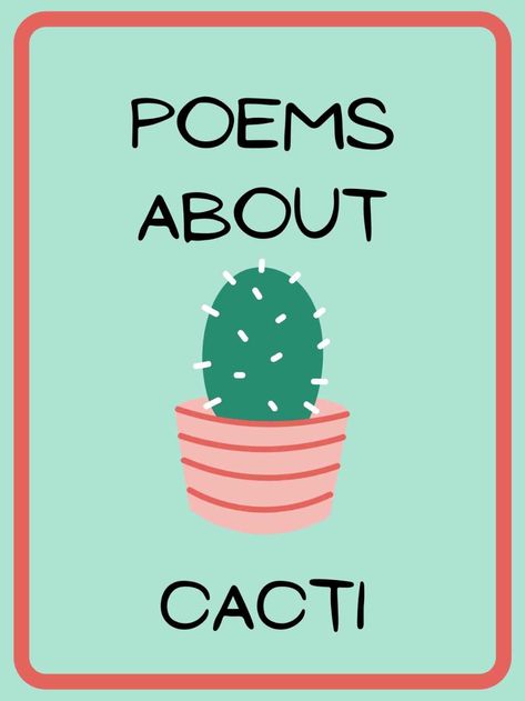 43 Cactus Poems That Don't Succ - aestheticpoems.com Cactus Pun, Summer Poems, Funny Poems, Cactus Flower, Poets, My Flower, Puns, It Hurts, Cactus