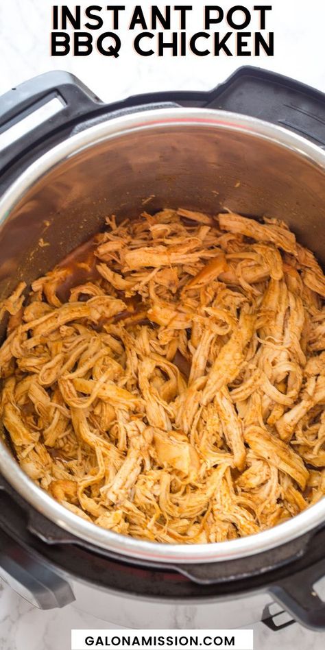 Mission Bbq Pulled Chicken Recipe, Shredded Chicken For Sandwiches, Chicken For Sandwiches, Flavorful Shredded Chicken, Pressure Cook Chicken Breast, Instant Pot Bbq Chicken, Bbq Sandwiches, Shredded Bbq Chicken, Barbeque Chicken