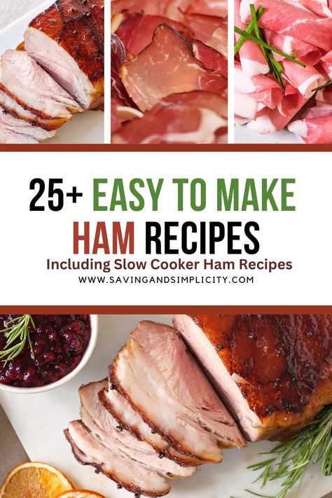 Holiday ham recipe. Discover easy baked ham recipes, slow cooker ham recipes, ham glaze recipes and so much more. Ham, mashed potatoes and vegetable are winter comfort food. Honey glazed ham. maple ham and many more easy ham recipes perfect for dinner, Thanksgiving and Christmas. Ham Seasoning Recipes, Ham Recipes Slow Cooker, Pre Cooked Ham Recipes, Ham Glaze Recipes, Baked Ham Recipes, Boneless Ham Recipe, Easy Baked Ham, Baked Spiral Ham, Recipes With Cooked Ham