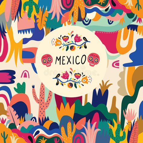 Mexico Illustration Graphics, Mexican Bead Art, Mexican Graphic Design Illustrations, Mexican Illustration Art, Mexico Graphic Design, Mexican Graphics, Mexico Drawing, Mexican Illustration, Mexico Illustration