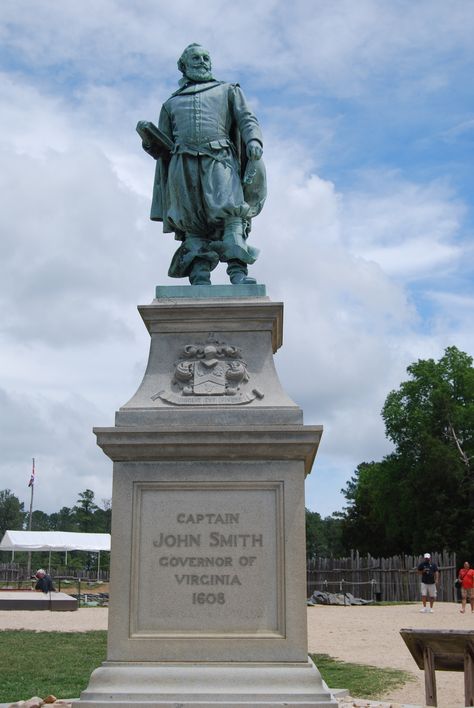 John Smith Statue in Jamestown, Virginia Jamestown Va, Jamestown Settlement, Jamestown Virginia, Pilgrim Life, Famous Graves, American Colonies, Dc Travel, History Nerd, Old Dominion