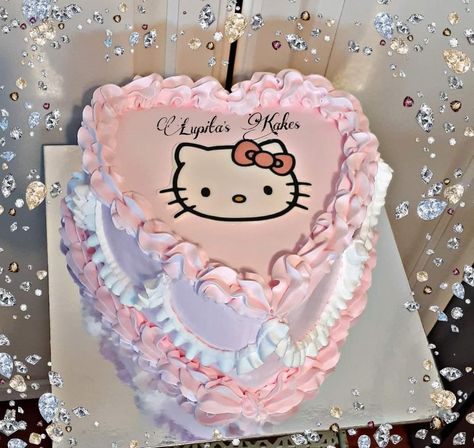 Hello Kitty Birthday Cake Simple, Heart Shaped Hello Kitty Cake, Hello Kitty Vintage Cake, Hello Kitty Heart Cake, Hello Kitty Torte, Hello Kitty Cakes, Tort Hello Kitty, Bolo Da Hello Kitty, Cake Hello Kitty