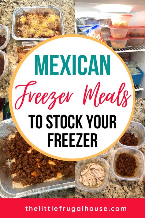 Make these quick and easy Mexican freezer meals with this step by step freezer cooking plan. Make taco meat, a taco casserole, and Mexican chicken meals. Freezer Meals Precooked, Mexican Freezer Meals Make Ahead, Taco Meat Freezer Meals, Mexican Food Prep Meals, Make Ahead Mexican Food, Mexican Crockpot Freezer Meals, Freezer Taco Casserole, Taco Freezer Meal, Taco Bake Freezer Meal