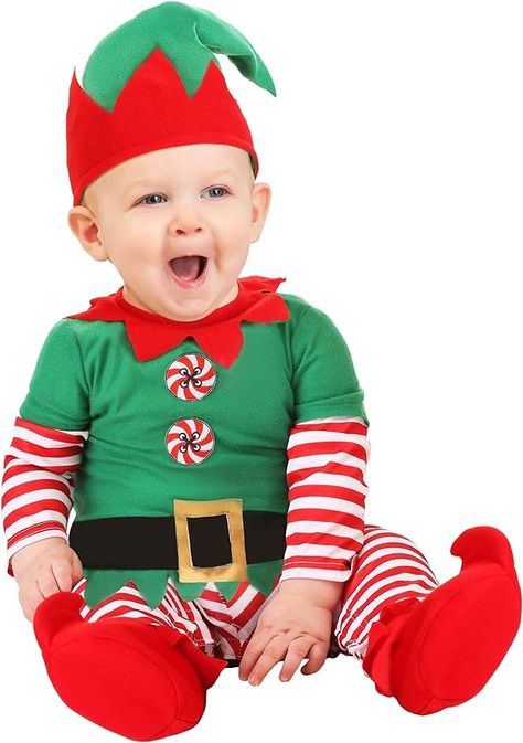 Amazon.com: Christmas Elf Costume for Infants, Santa's Helper Uniform with Hat for Elf Cosplay, Christmas & Holiday Dress-Up 9/12mo : Clothing, Shoes & Jewelry Summer Elf, Elf Costumes, Elf Baby, Christmas Elf Outfit, Elf Outfit, Christmas Elf Costume, Baby Elf, Elf Cosplay, Elf Shoes