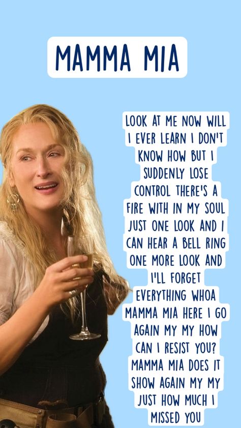 Mama Mia Wallpaper, Mamma Mia Aesthetic Wallpaper, Mia Wallpaper, Mamma Mia Aesthetic, Mia Aesthetic, Here I Go Again, Mama Mia, Broadway Musicals, Dancing Queen