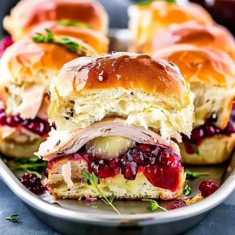 Thanksgiving Sliders, Turkey Sandwich Thanksgiving, Sliders Recipes Turkey, Philly Sandwich, Thanksgiving Sandwich, Chicken Philly, Turkey Sliders, Juicy Turkey, Traditional Thanksgiving