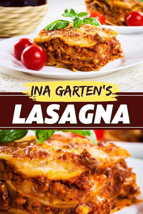 Joanna Gaines Lasagna Recipe, Ina Garden Turkey Lasagna, Carlsbad Cravings Lasagna, Ina Garden Lasagna Recipe, Lasagna Recipe Ina Garten, Ina Garden Lasagna, Ina Garten Comfort Food Recipes, Lasagna Healthy, Ina Garten Lasagna Recipe