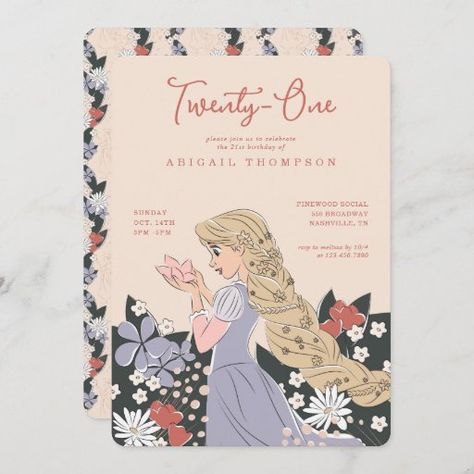 Rapunzel Invitations, Sweet Sixteen Birthday Invitations, Rapunzel Birthday Party, Tangled Birthday, Disney Princess Birthday Party, Rainbow Birthday Invitations, Floral Birthday Invitations, Rainbow Invitations, Disney Princess Rapunzel