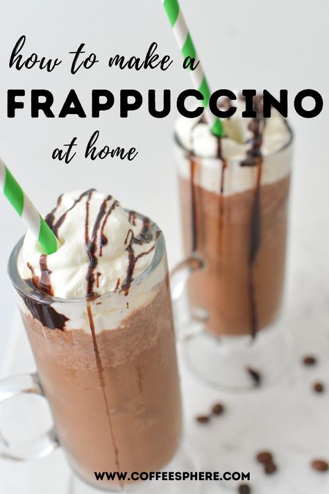 Make a Java Chip Frappuccino at home. Frappachino Recipe, Pumpkin Milkshake Recipe, Java Chip Frappuccino, Easy Coffee Drinks Recipes, Vanilla Frappuccino, Java Chip, Coffee Frappuccino, Homemade Frappuccino, Iced Coffee Protein Shake