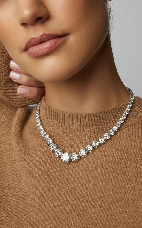 Oscar Heyman Diamond Necklace Outfit, Big Diamond Necklace, Modern Diamond Necklace, Round Diamond Necklace, Necklaces Diamond, The Bling Ring, Expensive Jewelry Luxury, Diamond Tennis Necklace, Necklace Extender