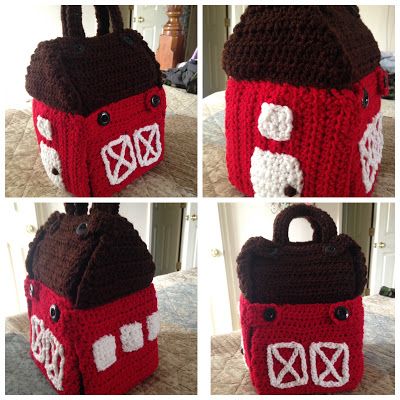 Crochet Barn for your Toddlers/Kids...Carry Along Barn with Farm Animals...  -- The Perfect Stitch...: Carry Along Barn... Crochet Toddler Toys, Farm Crochet, Stitch Toys, Crochet Farm, Crochet Farm Animals, Red Heart Super Saver Yarn, Crochet Toys Free Patterns, Crochet Toys Free, Crocheted Toys