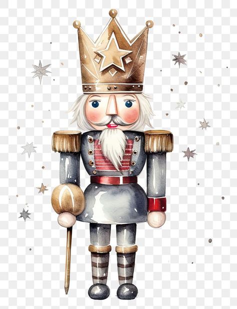 Nutcracker Christmas Drawing, Nutcracker Drawing, Nutcracker Watercolor, Crown Watercolor, Watercolor Nutcracker, Christmas Crown, Watercolor Christmas, Christmas Drawing, Drawing Easy