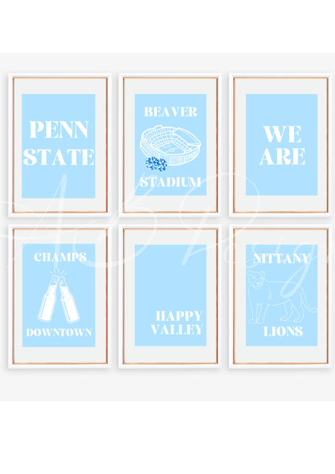 Penn State Digital Prints Penn State Wall Art  Dorm Decor Penn State Wall Art, Penn State Prints, Penn State Decor, Penn State Dorm Room, Penn State Dorm Room Ideas, Penn State Dorm, We Are Penn State, College Prints, Wall Decor College