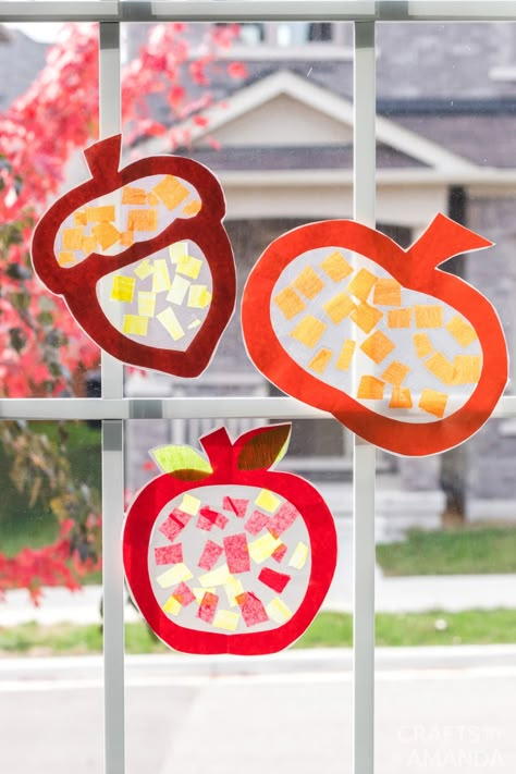 Fall Suncatchers, Contact Paper Crafts, Fall Crafts For Toddlers, Thanksgiving Crafts For Toddlers, Easy Toddler Crafts, Tissue Paper Crafts, Construction Paper Crafts, Fall Arts And Crafts, Easy Fall Crafts