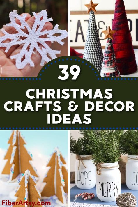 DIY Christmas Craft and Decor Ideas Fun Ideas For Christmas, Family Holiday Crafts, Creative Christmas Decorations, Diy Christmas Crafts, Frugal Christmas, Christmas Crafts To Sell, Christmas Sewing Projects, Christmas Crafts For Adults, Homemade Christmas Decorations