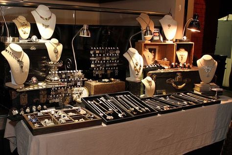 Display Table Mystic Pieces | Flickr - Photo Sharing! Qualicum Beach, Jewelry Table Display, Jewelry Table, Jewelry Booth, Jewerly Displays, Craft Fairs Booth, Craft Booth Displays, Craft Stalls, Diy Jewelry Display