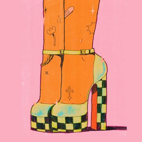 Just enjoying drawing painfully impossibly high heels at the moment 🌞👠👠#womenwhodraw #illustrationartists #artoftheday High Heel Illustration, Heel Illustration, High Heels Drawing, Heels Drawing, Dystopian Art, Graphic Design Style, Quirky Illustration, Drawing Stuff, Illustrators On Instagram