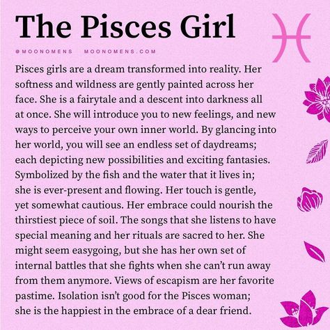 Pisces Facts Women, Pisces Energy, Virgo And Pisces, Pisces Personality, All About Pisces, Pisces Traits, Pisces And Taurus, Zodiac Pisces, Pisces Girl