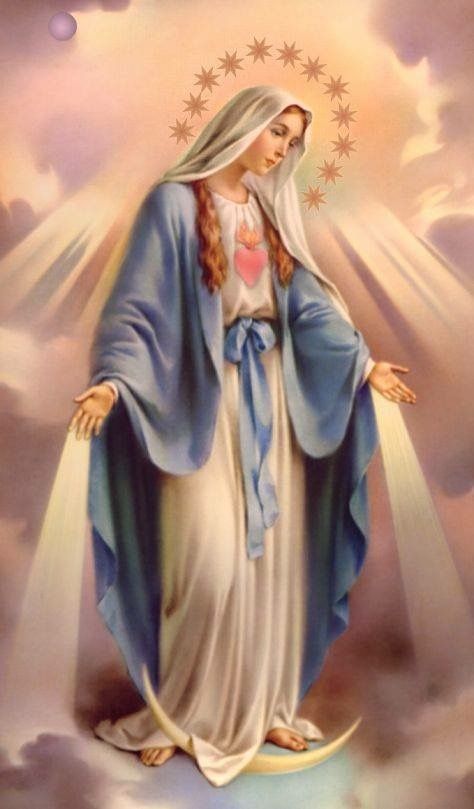 Immaculate Mary, Our Lady Of Grace, Our Lady, Virgin Mary, Sun, Blue